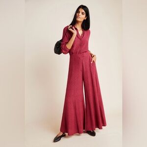 ANTHROPOLOGIE 🌹 Women’s Loveland Wide-Leg Jumpsuit Size 4 EUC